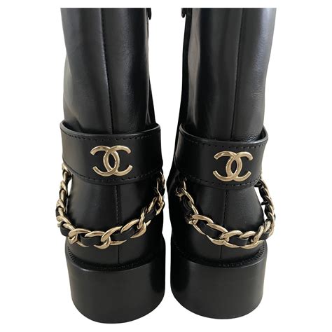 buy chanel chain boots|pre owned chanel boots.